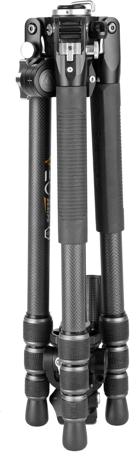 Vanguard Veo 3T+ 264CPS - Reisestativ mit umklappbarer Mittelsäule und 3-Wege-Kopf Carbon 26mm 3 Weg