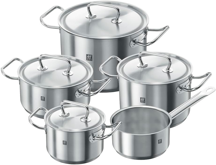 ZWILLING Kochtopf-Set, 5-tlg., 4 Deckel, Induktionsgeeignet, Edelstahl, Twin Classic 2x Ø 16cm, 2x Ø