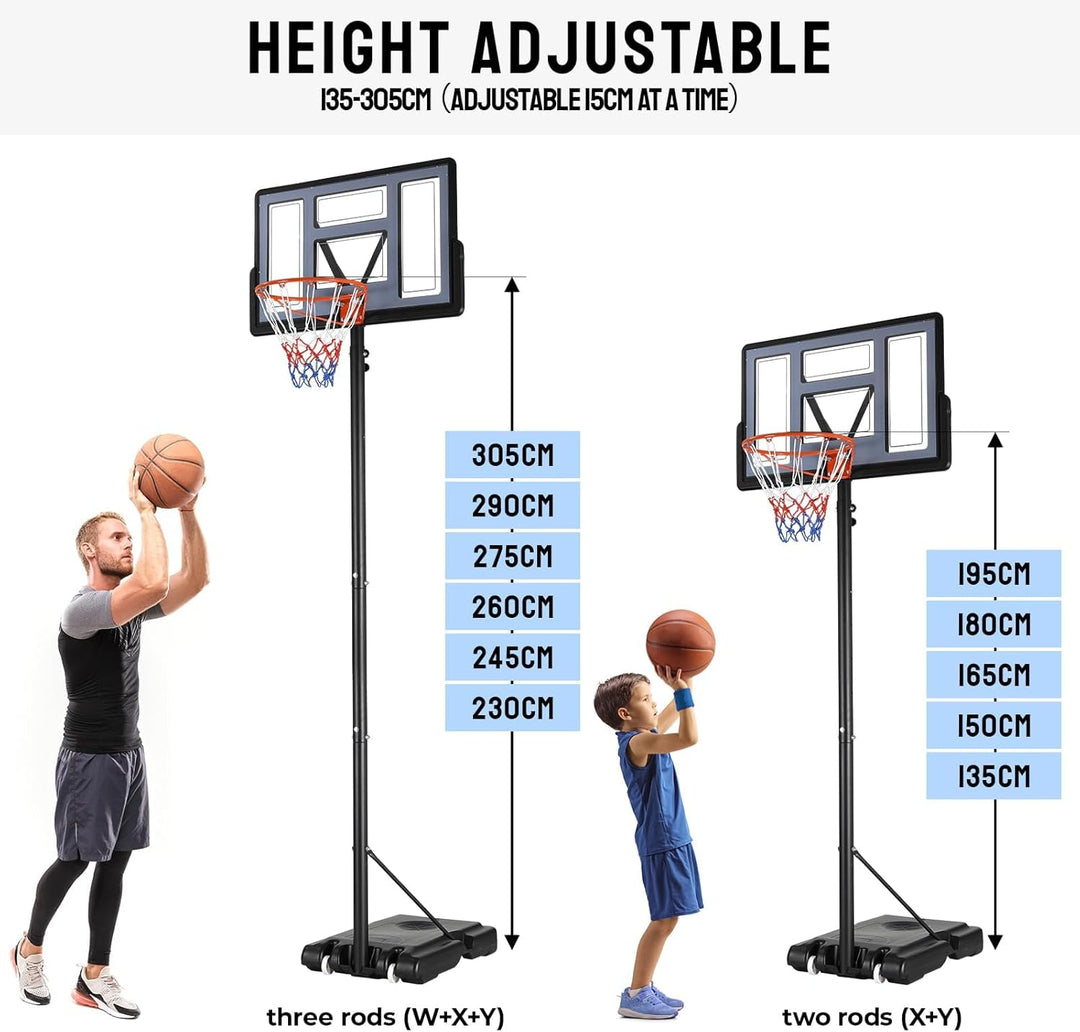 Basketballkorb, Transportable Basketballständer für Kinder, Höhenverstellbar, Tragbarer Basketballan