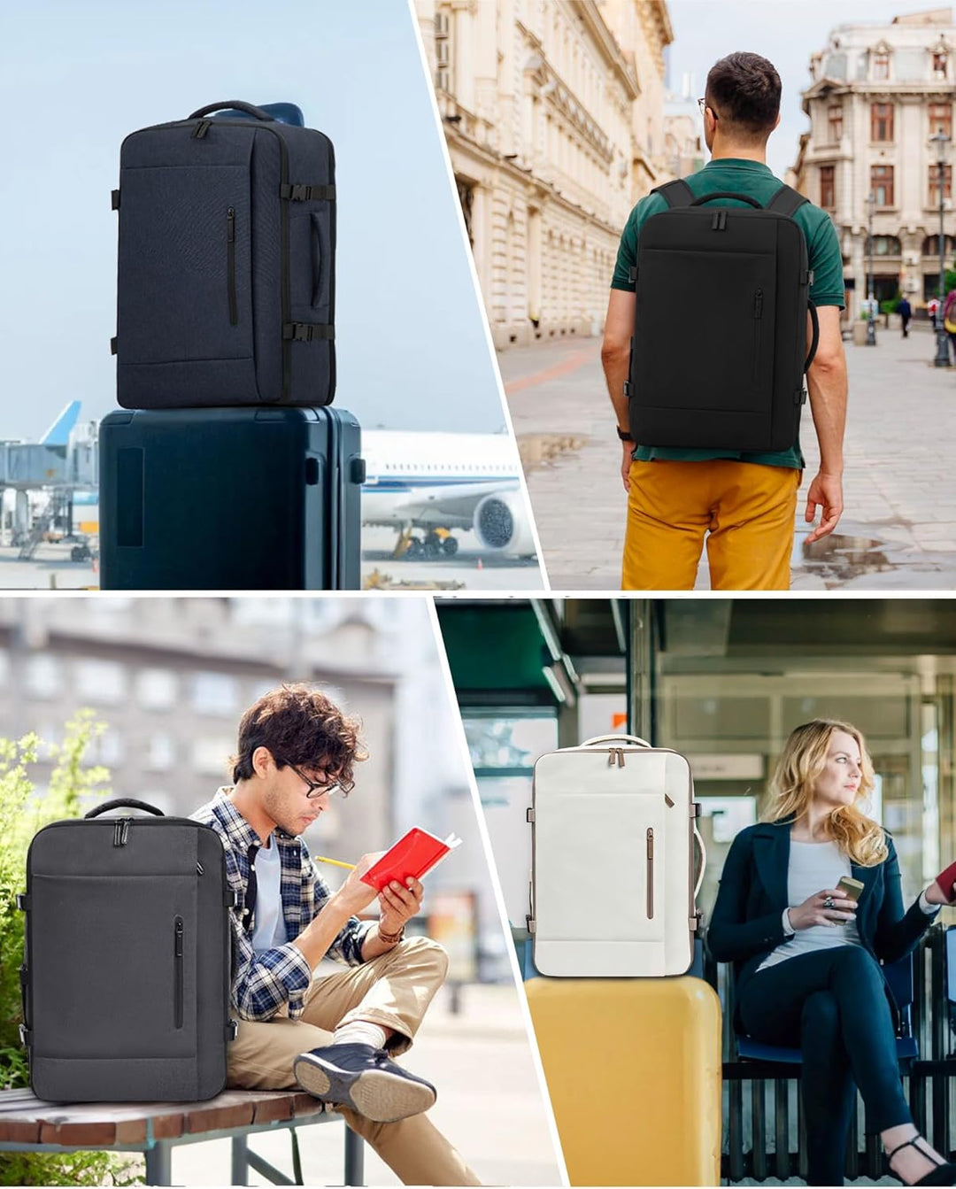 LOVEVOOK 45L Reiserucksack Handgepäck Flugzeug Gross, 18 Zoll Laptop Rucksack Travel Backpack Carry