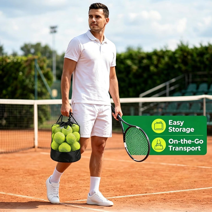 Tebery 20 Stück Tennisbälle mit Mesh-Tragetasche, Tennis Training Übungsbälle Hundespielzeug Spielbä