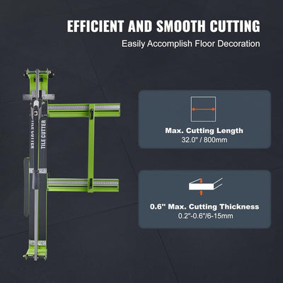Mophorn Manueller Fliesenschneider 800 mm Fliesenschneidmaschine 31.5 Zoll Geeignet für Bodenfliesen