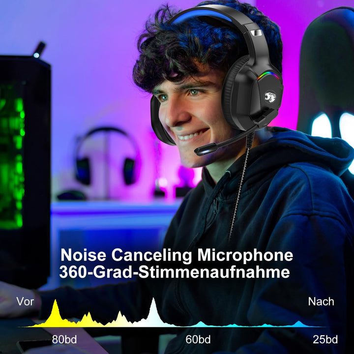 IMYB A36 Gaming Headset mit Mikrofon für Pc, Xbox One Series X/s, Ps4, Ps5, Switch, Stereo Surround