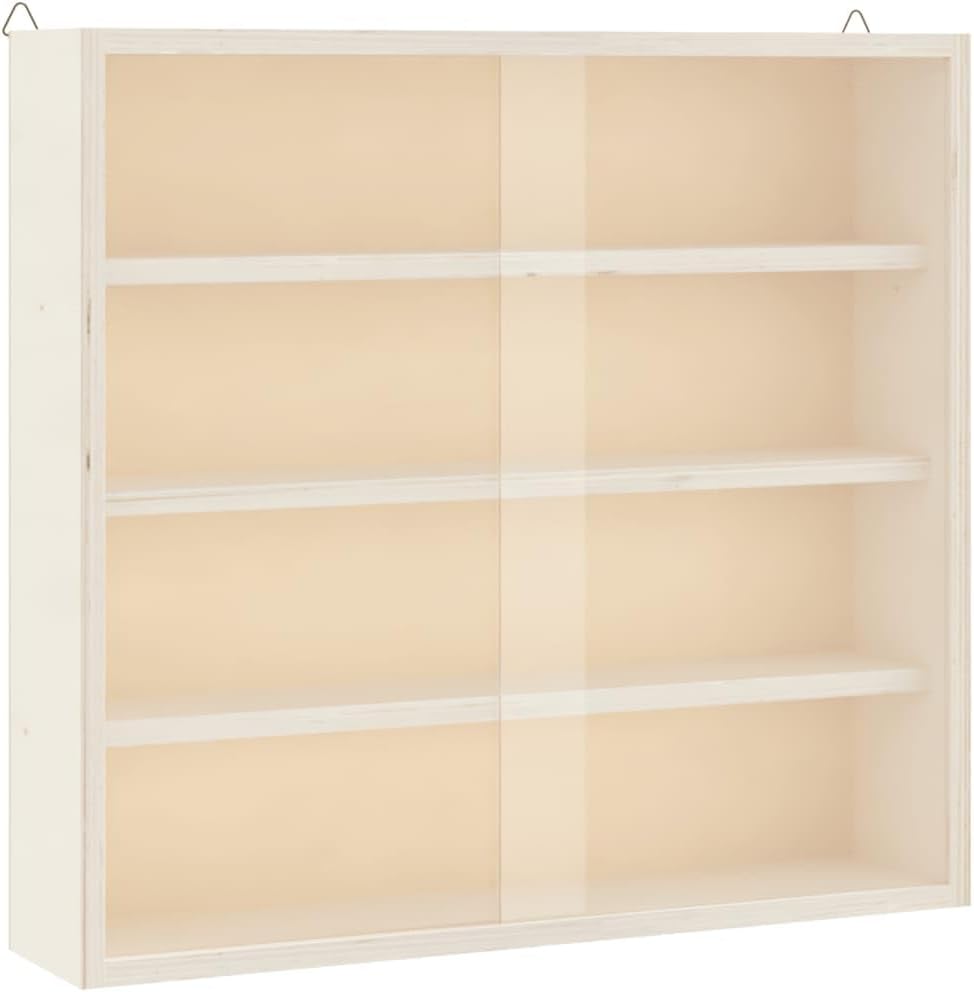vidaXL Sammlervitrine aus Holz mit Türen, Wandvitrine für Wohnzimmer Esszimmer Schlafzimmer, Wandreg