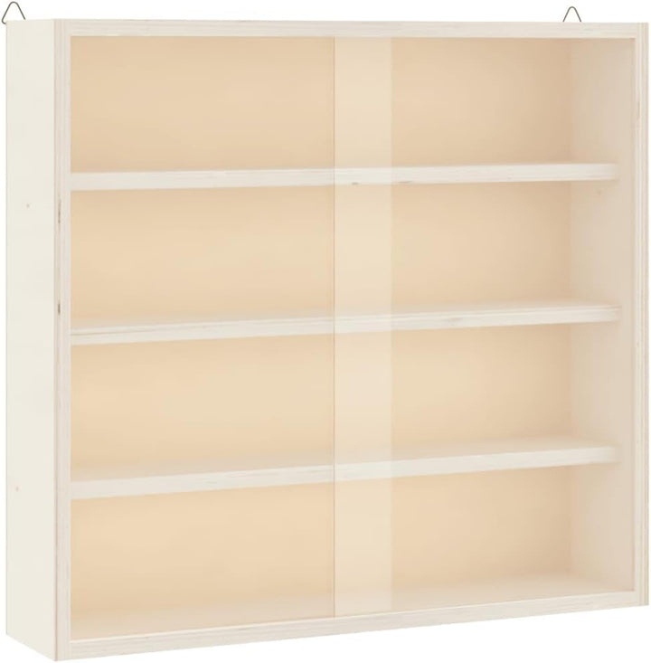 vidaXL Sammlervitrine aus Holz mit Türen, Wandvitrine für Wohnzimmer Esszimmer Schlafzimmer, Wandreg