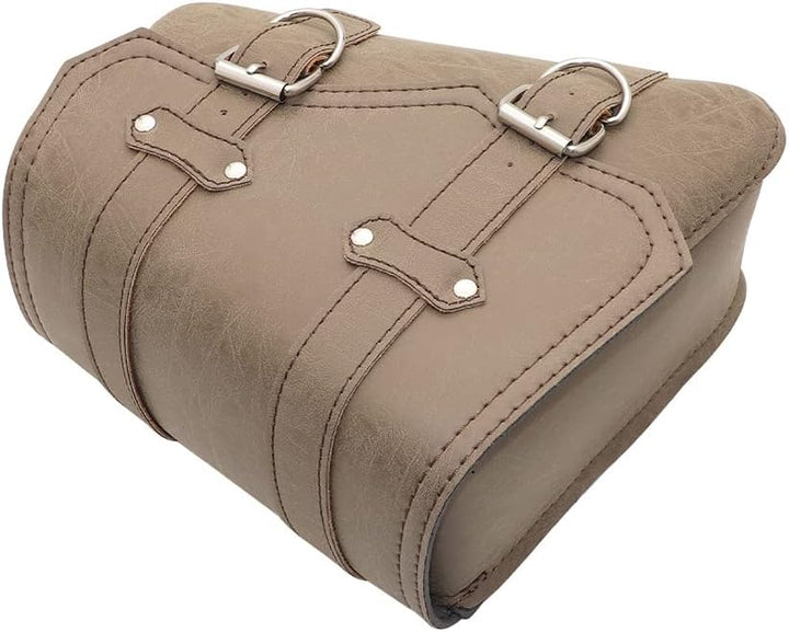 evomosa Motorrad Satteltasche PU Leder Universal Motorräder Werkzeugtaschen Khaki (B-Rechte Seite),