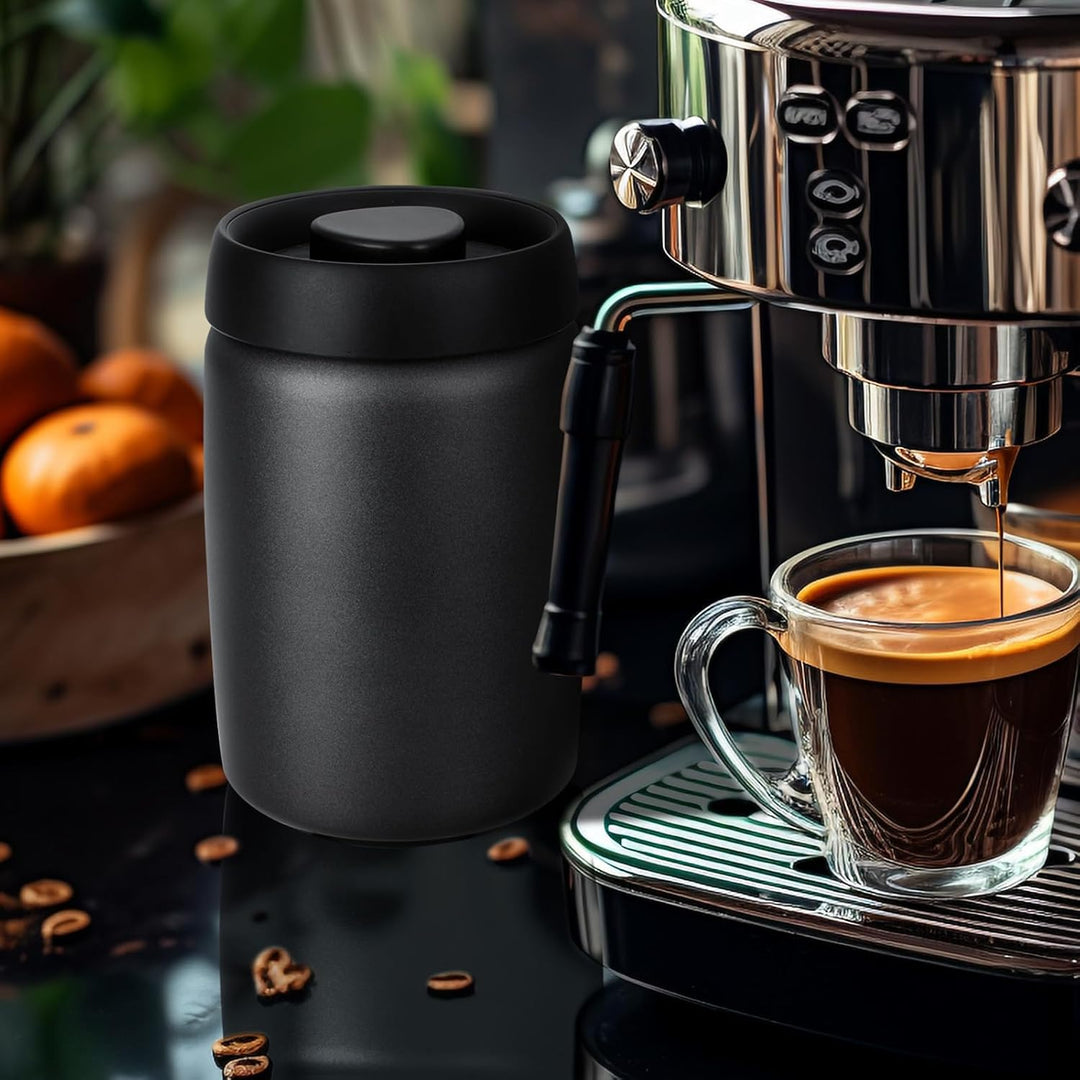 VINATO 0,8L Edelstahl Kaffeedose Vakuumbehälter für Kaffee, Tee oder Lebensmittel – Luftdicht, Aroma