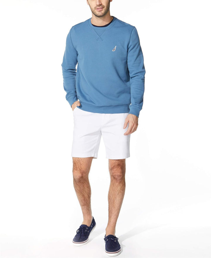 Nautica Herren Basic Crew Neck Fleece Sweatshirt S Blauer Stern, S Blauer Stern