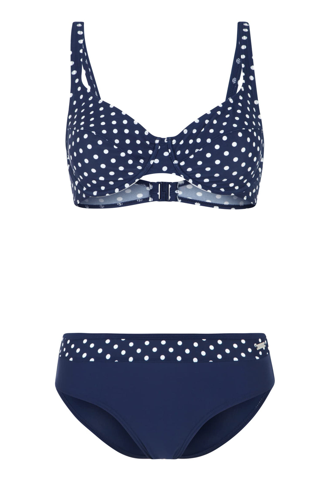 Lascana Damen Bügel-Bikini Raffungen, Verstellbare Träger, Grosse Grössen 36xD Blau, 36xD Blau