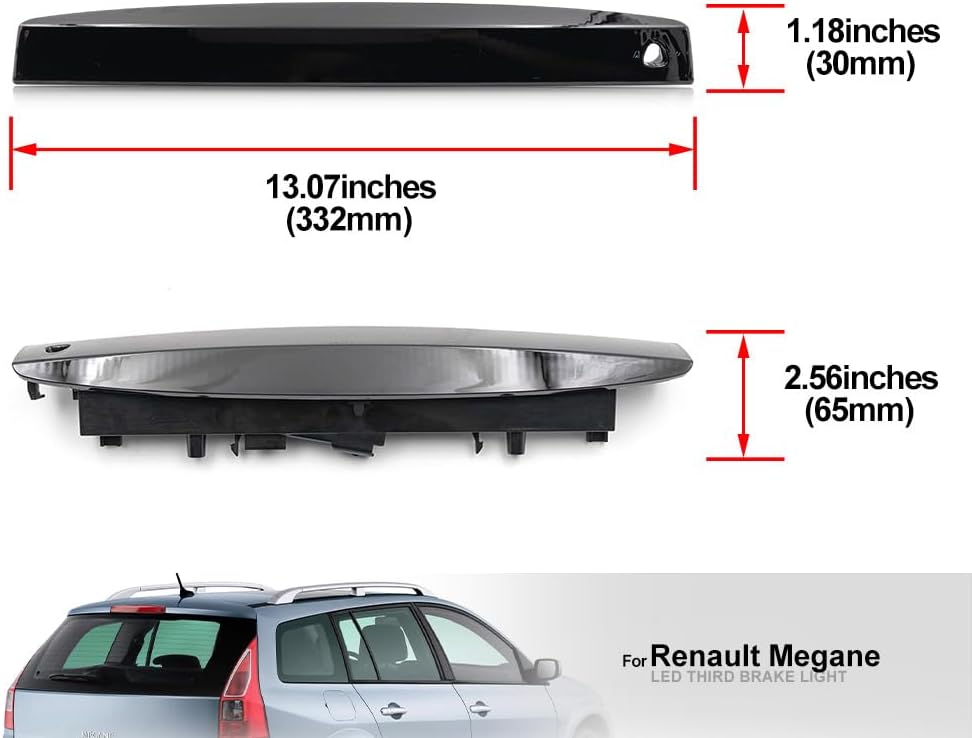 Rotes LED bremsleuchte mit getöntem Glas drittes Bremslicht für Renault Megane II MK2 Kombi hochmont