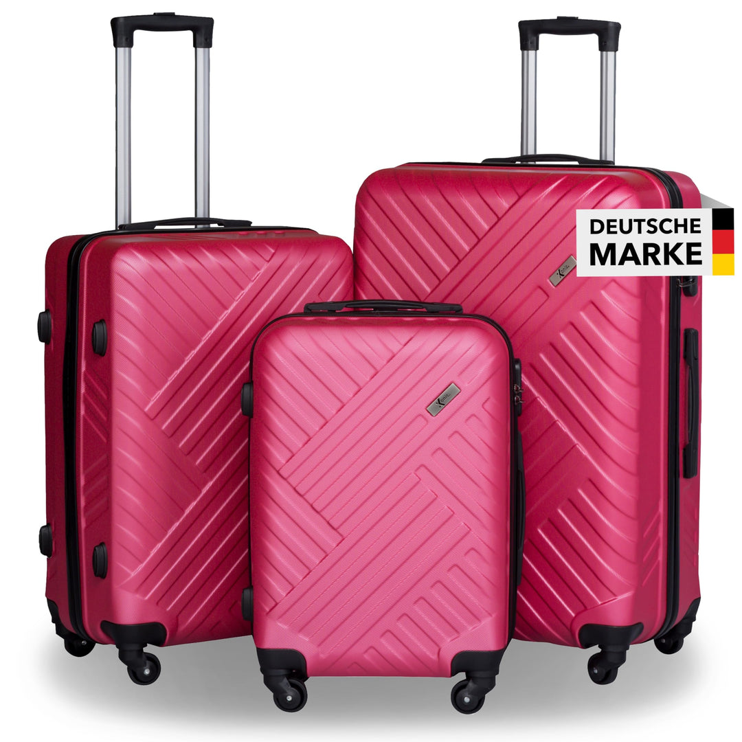 Xonic Design Reisekoffer - ABS Hartschalen Koffer mit 360° Leichtlauf-Rollen - hochwertiger Trolley