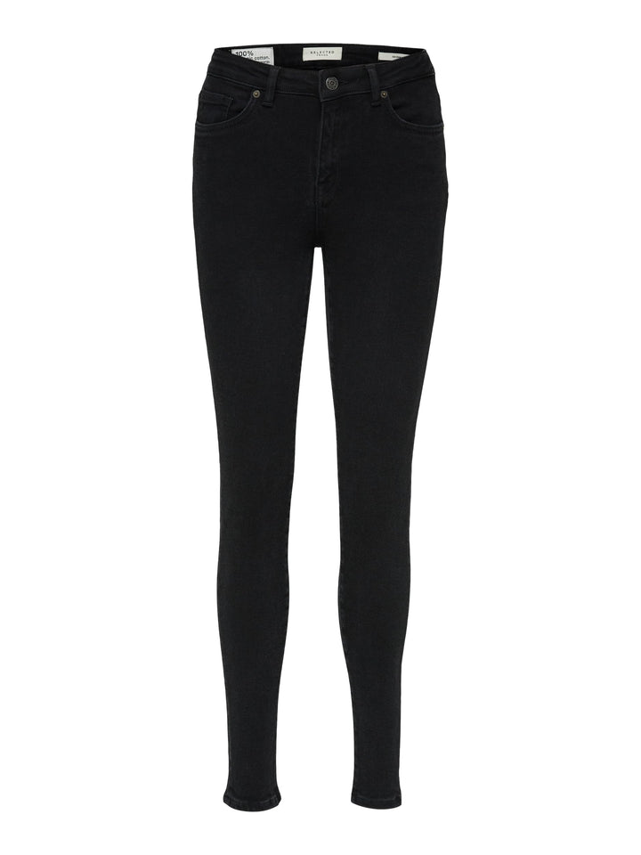 Selected Femme Damen Slfsophia Mw Skinny Black U Noos Jeans 32 Black Denim, 32 Black Denim