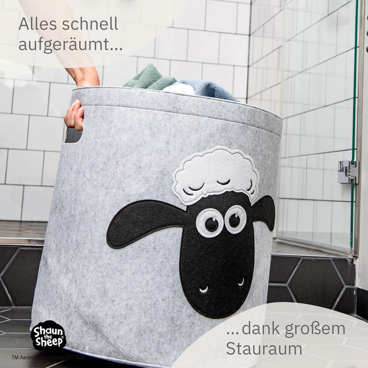 meets "Shaun das Schaf" Aufbewahrungskorb zusammenfaltbar für Kinder – ca. 43,5 x 46 cm Shaun Gesich