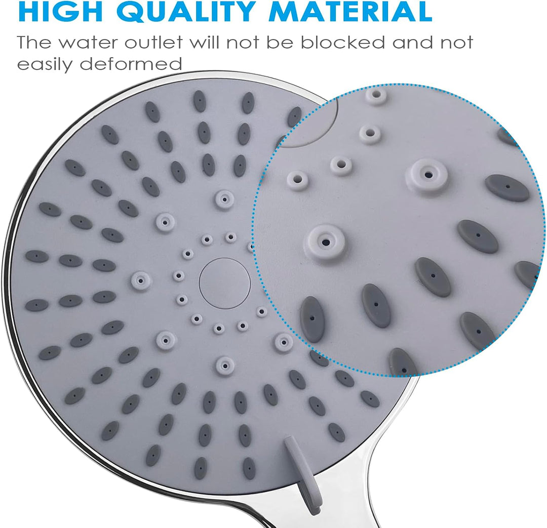 Fousenuk Duschkopf Wassersparend, 5 Strahlarten Duschbrause, Shower Head, Handbrause Gross, Brauseko