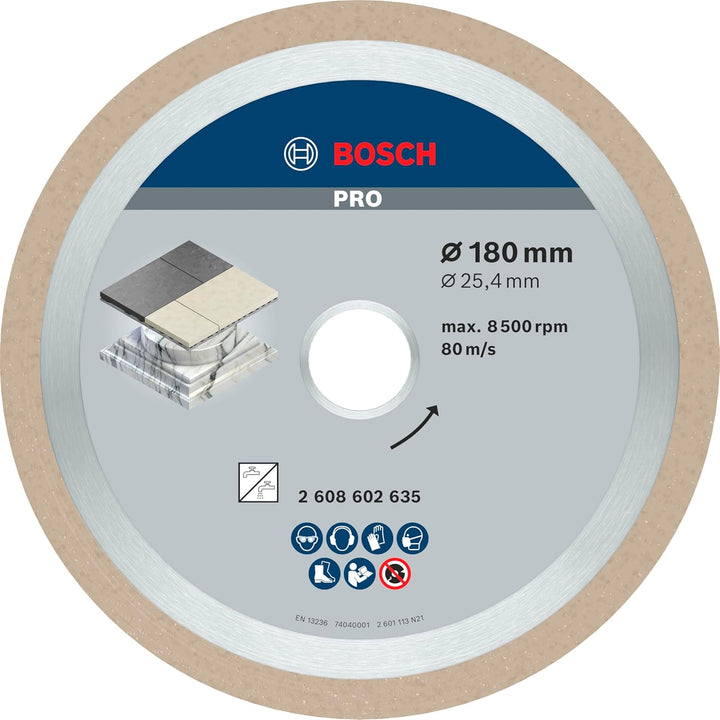 Bosch Accessories Bosch Professional Diamanttrennscheibe Best für Ceramic, 180 x 25,40 x 2,2 x 10 mm
