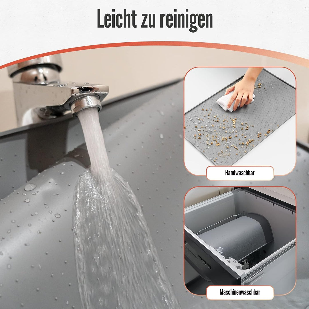 Conlun Hunde und Katzen Futtermatte 60x40 cm, rutschfeste Silikonmatte | Wasserdichte Haustier Futte