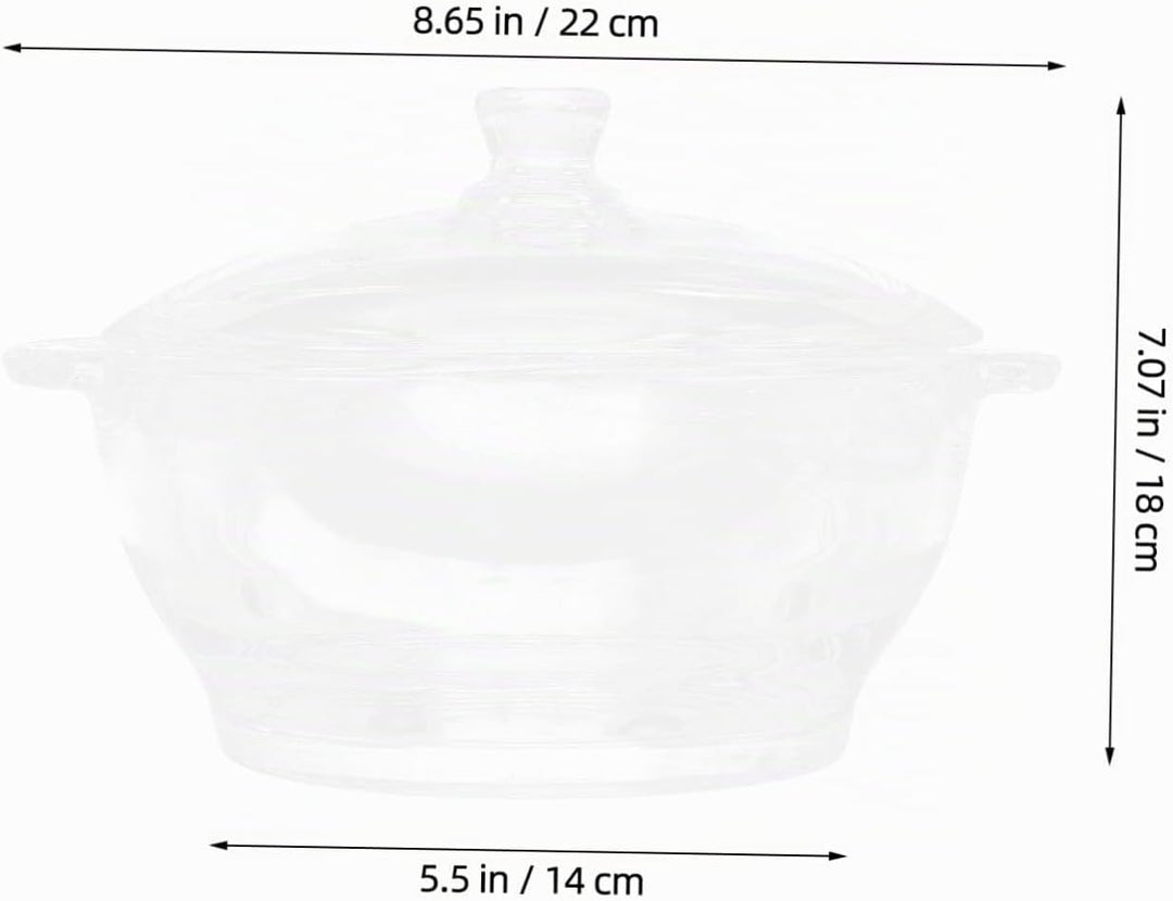 GALPADA Hitzebeständiger Glastopf mit Deckel und Doppelgriffen für Suppen Nudeln und Babynahrung Lan