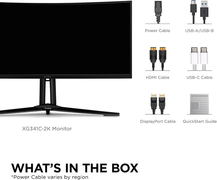 Viewsonic XG341C-2K 86,4 cm (34 Zoll) Curved Gaming Monitor (UWQHD, Quantum Dot, 1ms, 200 Hz, FreeSy
