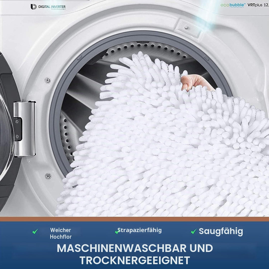 Homaxy rutschfeste Badematte Chenille Badezimmerteppich Mikrofaser Badteppich Saugfähige Hochflor Ba