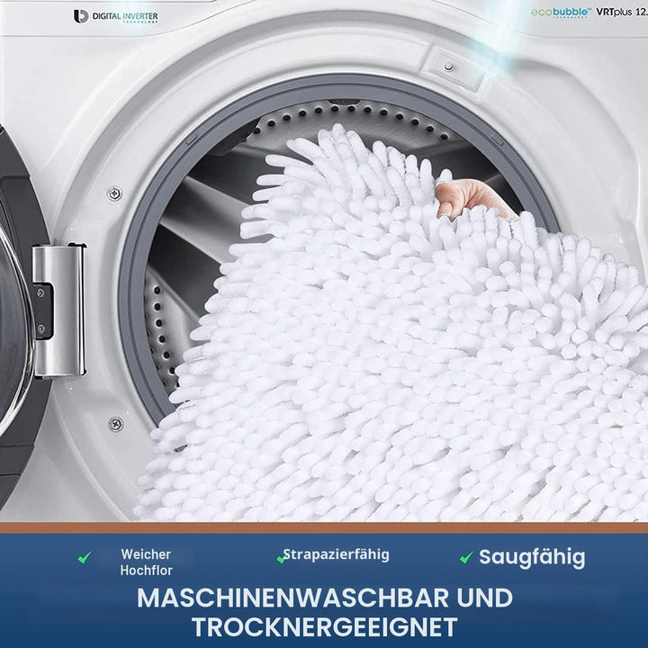 Homaxy rutschfeste Badematte Chenille Badezimmerteppich Mikrofaser Badteppich Saugfähige Hochflor Ba