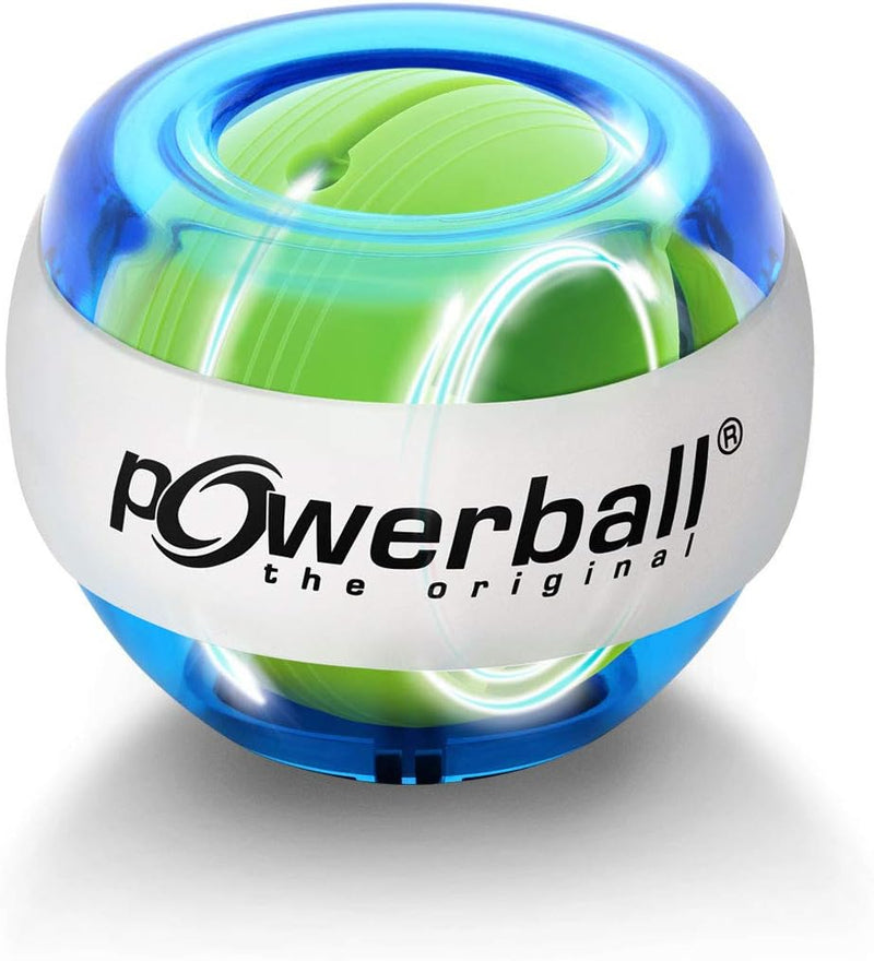 Powerball Lightning Blue, gyroskopischer Handtrainer mit blauem Lichteffekt, transparent-blau, das O