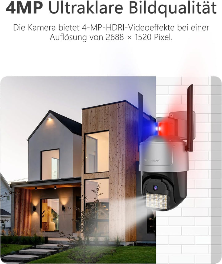 VSTARCAM 3K 5G Überwachungskamera Aussen, 100ft Nachtsicht & Bewegungserkennung, 5GHz/2.4GHz WLAN, 3