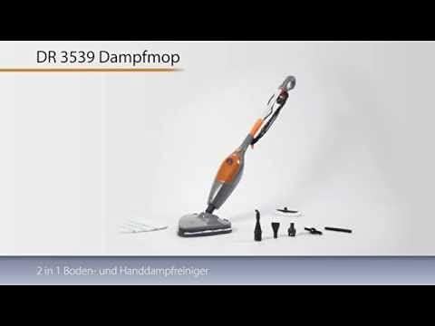 Clatronic DR 3539 Dampfmop/Dampfreiniger, reinigt/entfettet/desinfiziert, 300ml Wassertank, 25g Damp