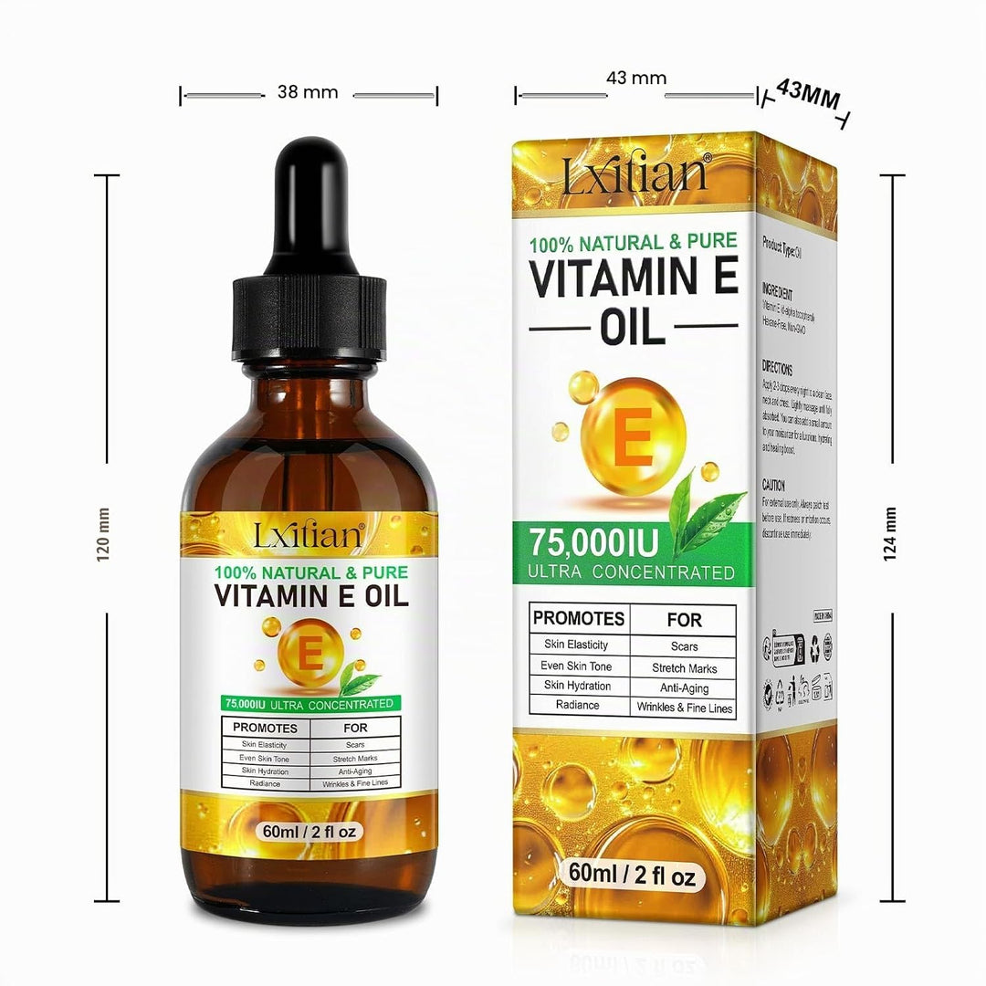 Vitamin E Öl Für Gesicht Und Haut, 75,000 IU, 100% Natürliches &amp; Reines Vitamin E Oil für Haut, Gesi