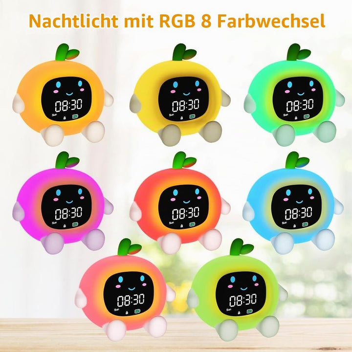 HOTUT Kinder Lichtwecker,Schlaftrainer Kinder mit Nachtlichtern,6 White Noise Kinderwecker,Digitaler