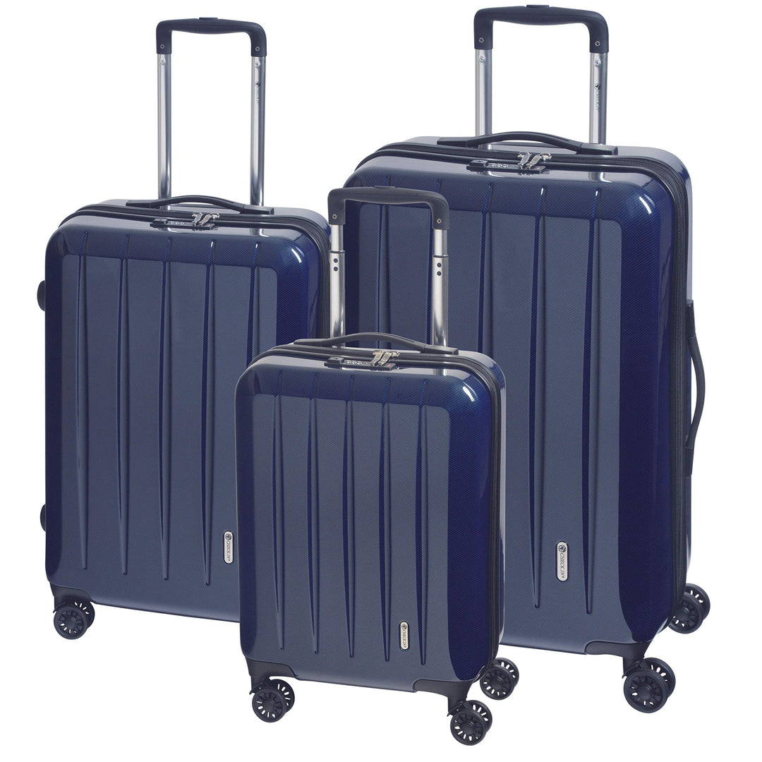 CHECK.IN Trolley-Set London 2.0, 3-teilig, Farbe:Carbon/blau Carbon /