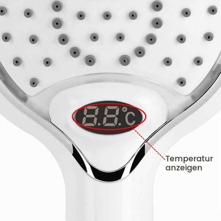 3 Farbe LED Handheld Dusche Spray Kopf mit Digitale Temperaturanzeige, Wasser Flow Powered ABS Chrom