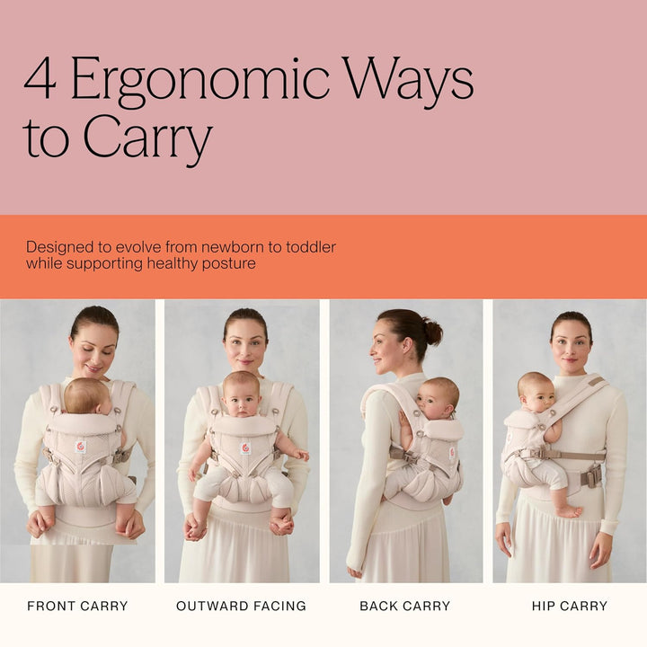 Ergobaby Babytrage für Neugeborene ab Geburt, Baby Tragesystem Omni Classic Mesh, Baby-Tragetasche B