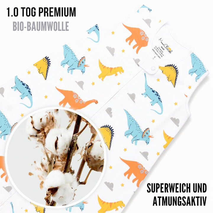 Mama Cheetah Baby Schlafsack, Bio-Baumwolle, Tragbare Babydecke, Schlafsack mit 2-Wege-Reissverschlu