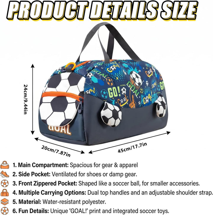 Sporttasche Kinder, Schwimmtasche Jungen Mädchen, 45x20x24cm Weekender Reisetasche, Niedlicher Outdo