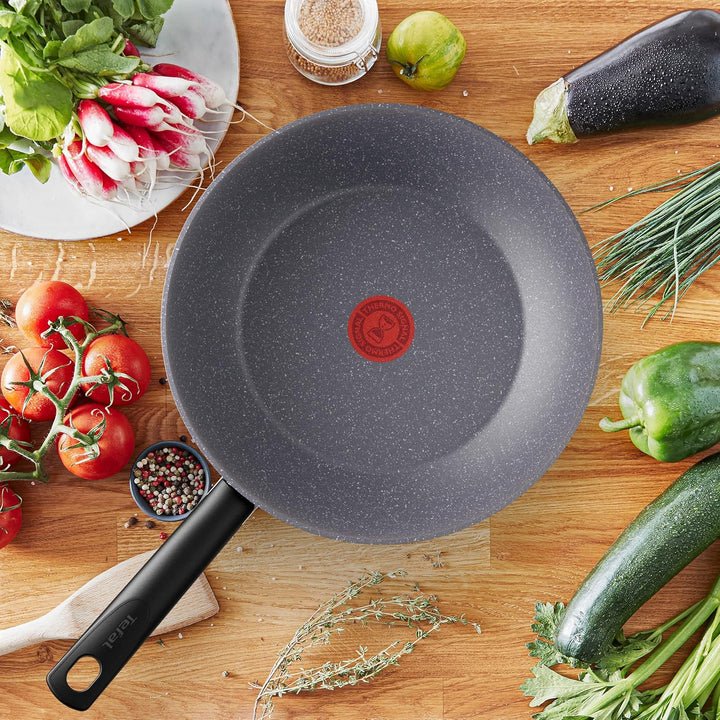 Tefal G28019 Natural On Wokpfanne 28 cm | Mineralia+ Antihaftversiegelung | Thermo-Signal für alle H