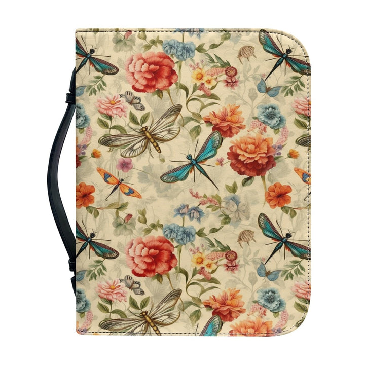 Kuiaobaty Vintage Bibel-Einband mit Libellen-Blumenmuster, Tagebuch-Organizer für Bibel, Landhaus-Dr