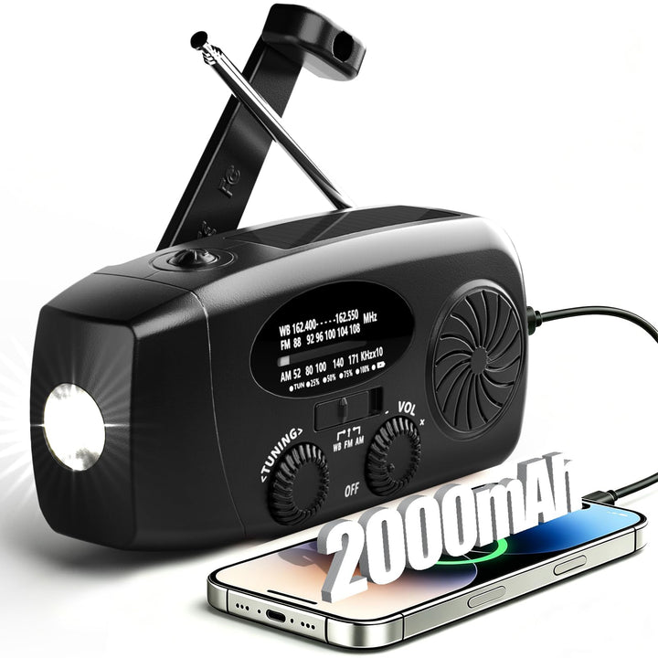 Notfall-Solarradio Solarbaby – Selbstbetriebenes Kurbelradio mit LED-Taschenlampe, AM/FM-Wetterempfa