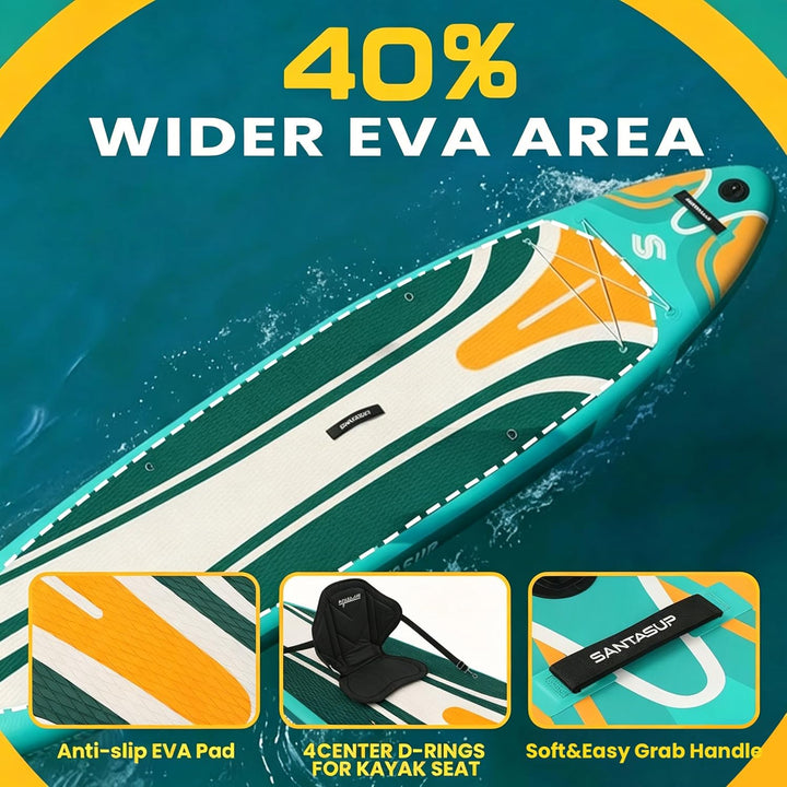 SantasupAufblasbares Stand Up Paddle Board 320/335cm Surfbrett SUP Komplettes Paddleboard Zubehör Ve
