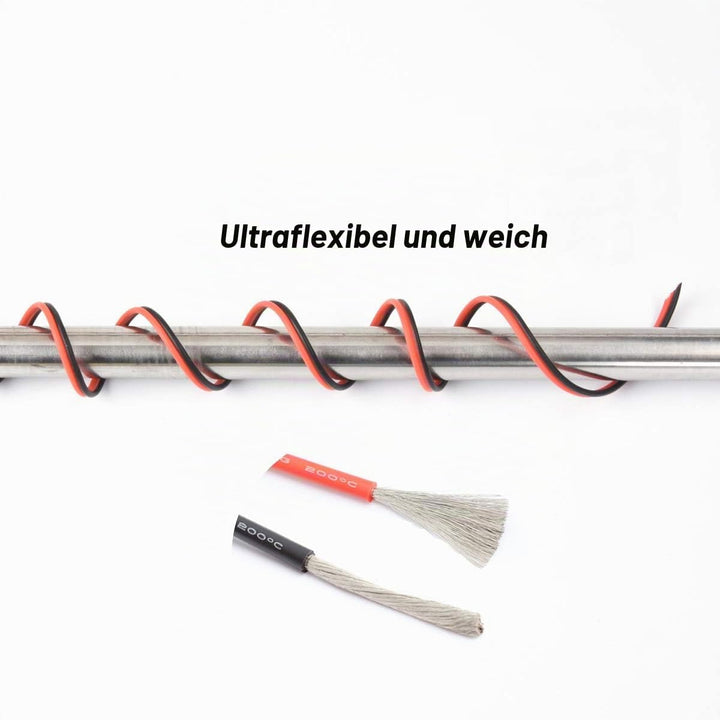 1.3mm² 16 AWG Silikon Elektrischer Draht Hook-up Kabel Insgesamt 20 Meter [10 Meter schwarz und 10 M