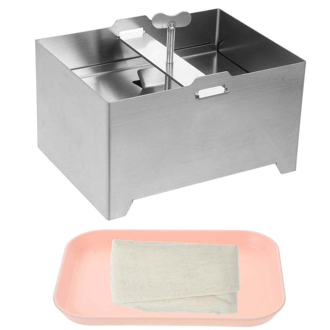 TOPBATHY Tofu-Pressform Aus 304 Edelstahl 16X12X9Cm – Handbetriebene Tofu-Form Zur Hausgemachten Her