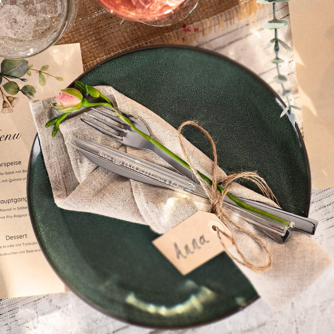 Gastgeschenke für Hochzeit mit 50 individuellen Namen oder Texten graviert - Personalisierte Glasstr