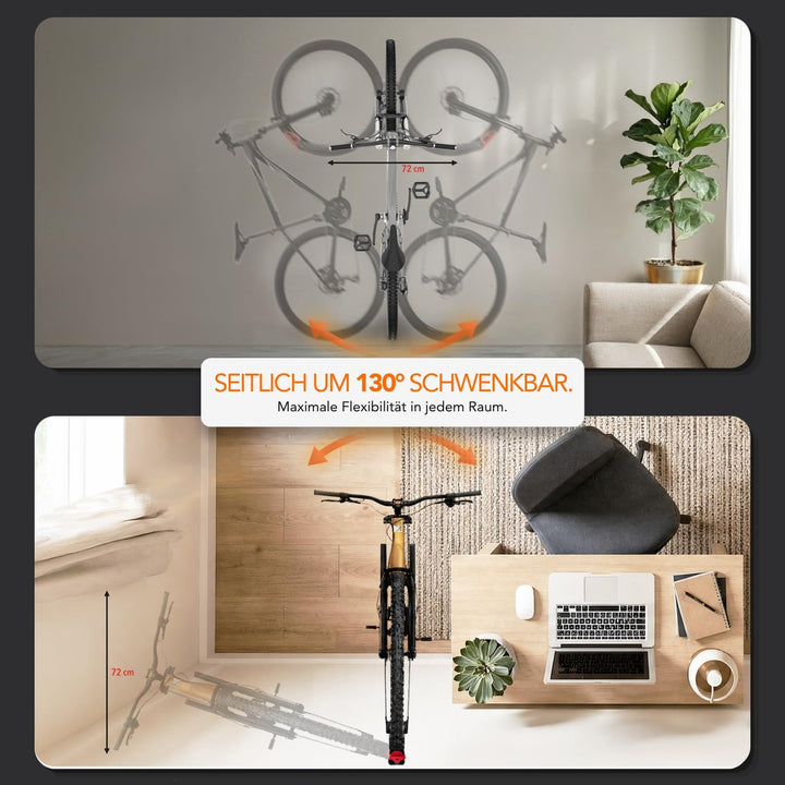 Fahrrad Wandhalterung Vertikal bis 35 kg – Platzsparende Fahrradhalterung Wand für Wohnung, Garage &amp;