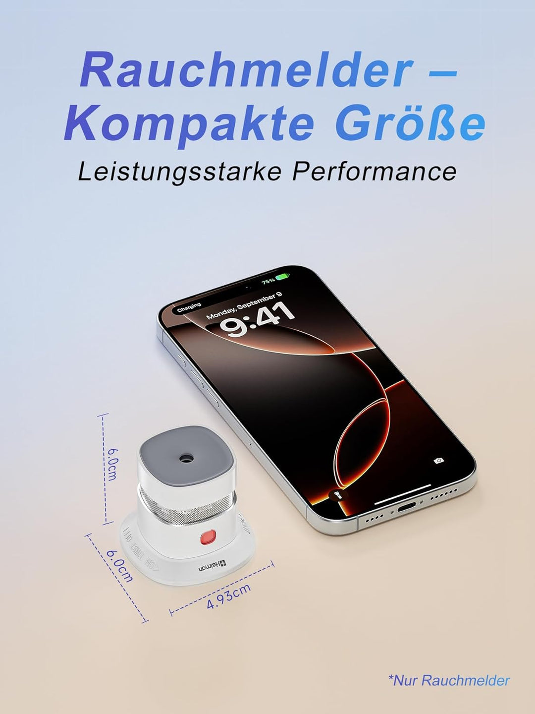 HEIMAN Mini Rauchmelder Feuermelder mit 10 Jahren Batterielaufzeit Brandmelder,TÜV und EN14604 Zerti