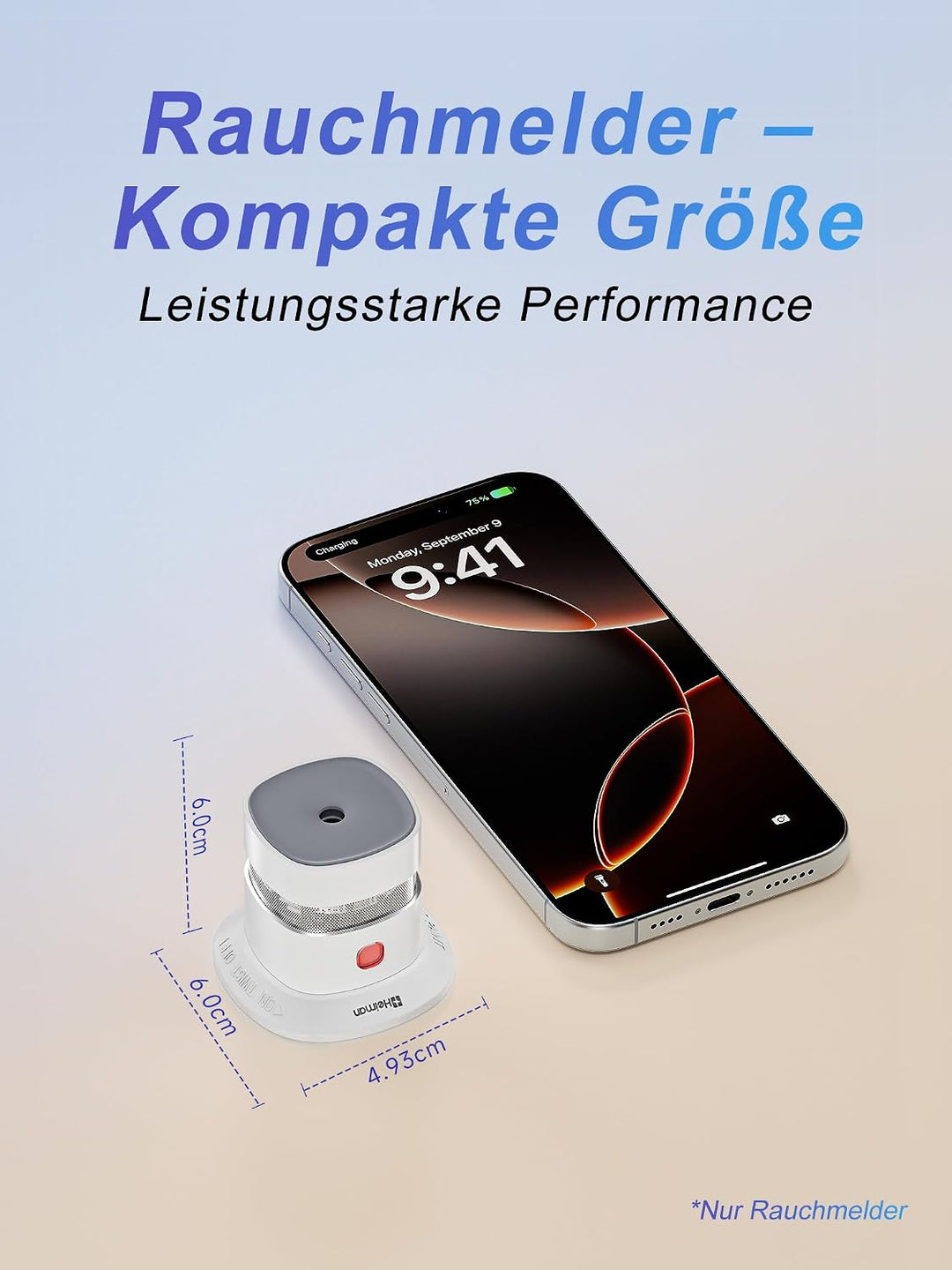 HEIMAN Mini Rauchmelder Feuermelder mit 10 Jahren Batterielaufzeit Brandmelder,TÜV und EN14604 Zerti