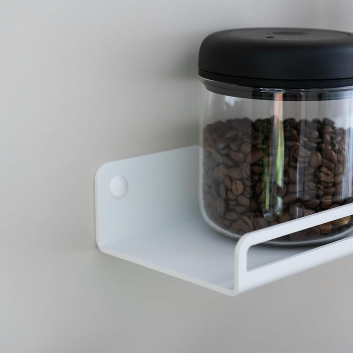 FLATE® Storage Shelf: Regal für Kaffeebohnen und Barista Zubehör (Helles Graubeige), Helles Graubeig