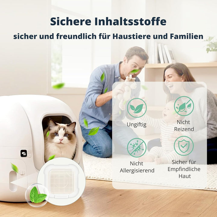 6x N50 2.0 Geruchsvernichter für PETKIT Pura Max/Pura Max 2 / Purobot Max Pro Selbstreinigende Katze