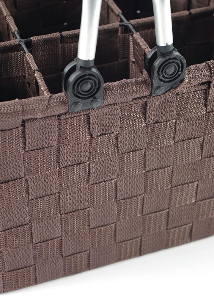 Kobolo Flaschenträger Flaschenkorb -Nylongeflecht- für 6 Flaschen - Brown
