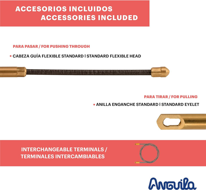 Anguila | Kabeleinführung | Auswechselbare Klemmen | Stahl + Propylenband | Farbe Rot | Durchmesser