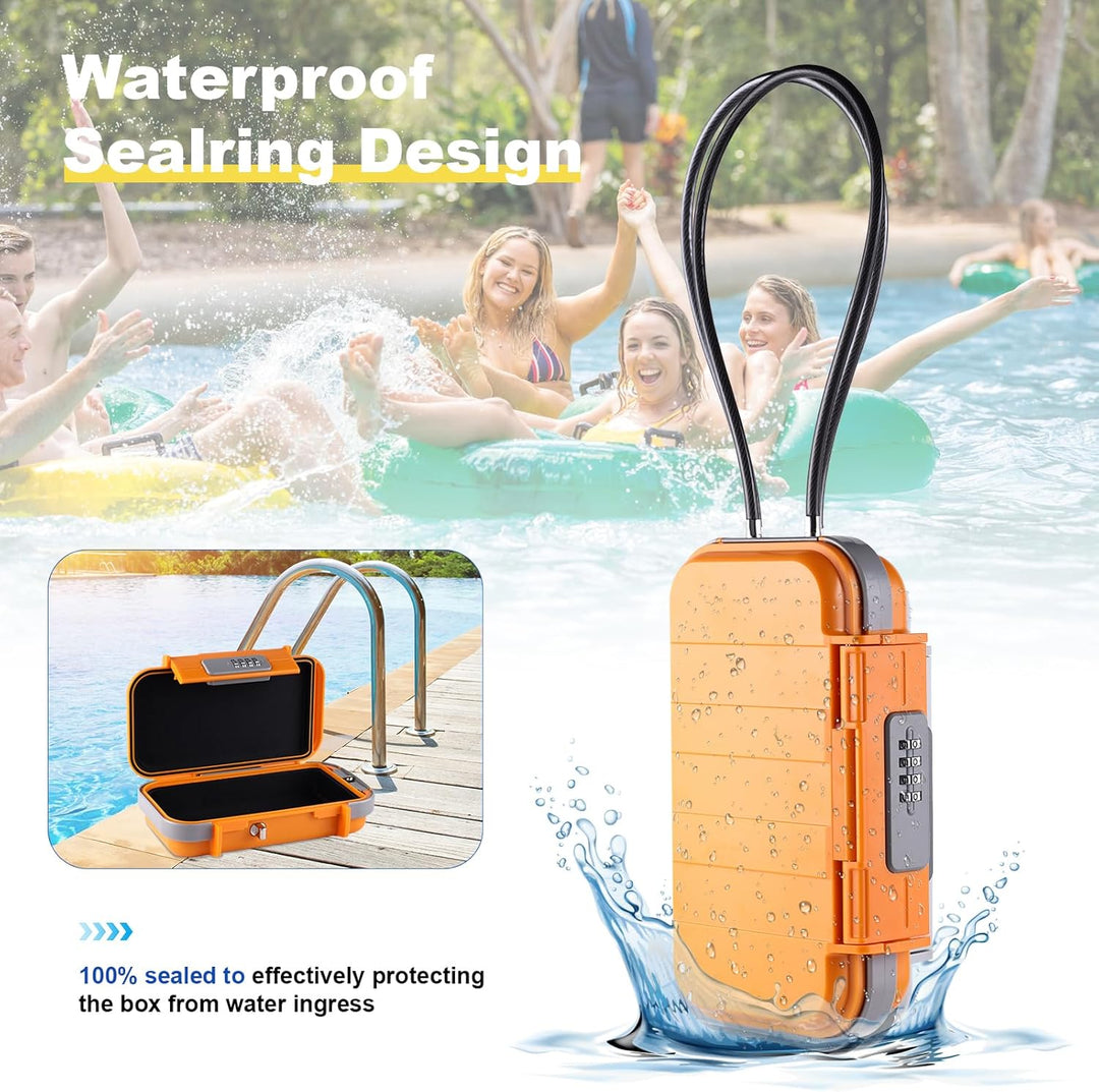 Hurinan Tragbarer Safe mit Code, [Wasserdicht Anti-Diebstahl] Reisesafe Kombinations sicherheitskoff