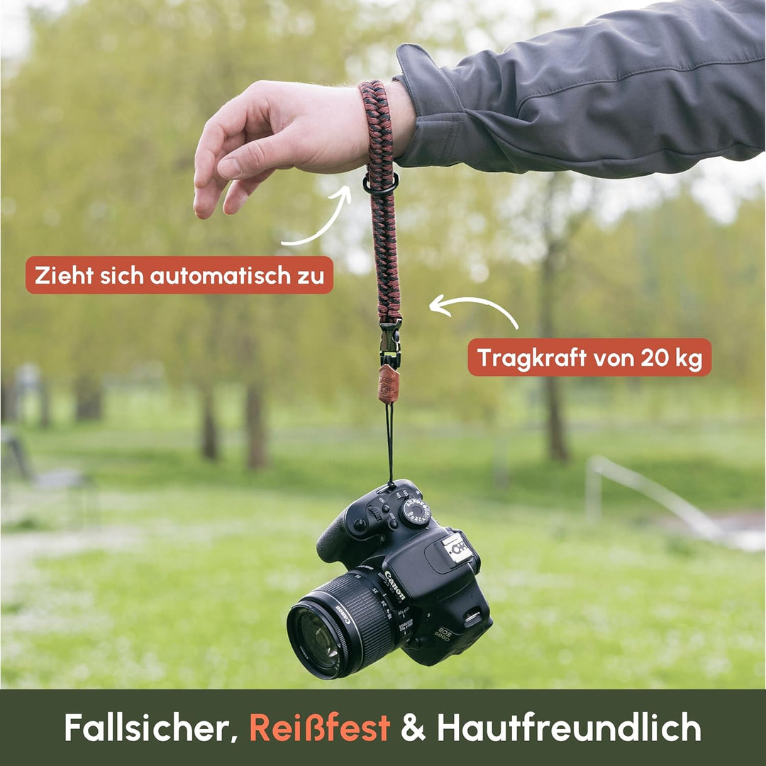 C-Rope Kamera Handschlaufe The Claw aus handgeflochtenem Paracord. Kameragurt mit Schnellverschluss-